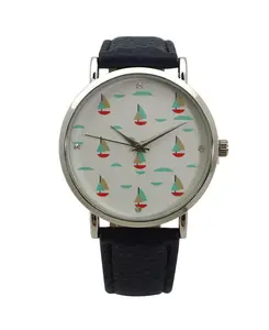 Женские часы с мягким циферблатом в виде парусных лодок Olivia Pratt, navy