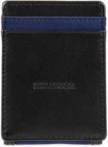 Tommy Hilfiger Men's Tie Fabric Кошелек, Black - Magnetic Front Pocket