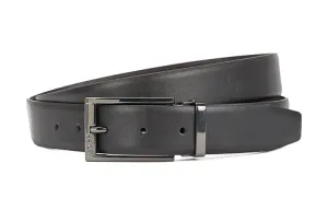 HUGO BOSS Минималистичный ремень из коровьей кожи для мужчин Black