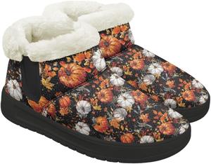 Женские зимние ботинки с мандалой и цветочным узором, утепленные мехом с подошвой из вспененной памяти GETELINSENG, Halloween Cat