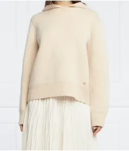 Шерстяная толстовка regular fit Tory Burch, бежевый