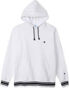 Мужская толстовка Champion C3-Y138 с длинным рукавом, хлопок, производство США, вышитый логотип, базовая толстовка с капюшоном, белый