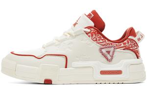 Мужские кроссовки для скейтбординга Guochuang Series, низкие, парусиновые, белый, красный Peak