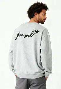 Вышитая толстовка унисекс большого размера Mira Paris, Mottled Grey