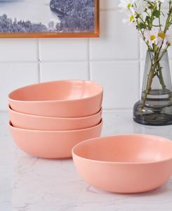 Набор из 6 фарфоровых мисок Delilah Stone Lain, цвет peach