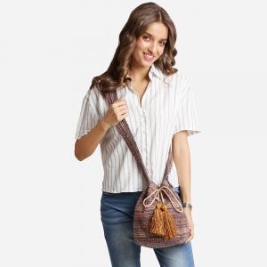 Бохо плетеная сумка-ведро с кисточкой через плечо FASHNZFAB, хаки