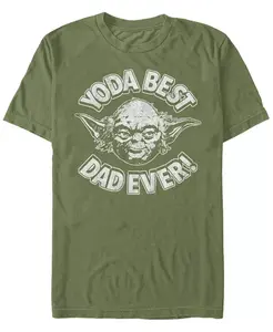 Мужская футболка с коротким рукавом Star Wars Yoda Best Dad Fifth Sun, зеленый