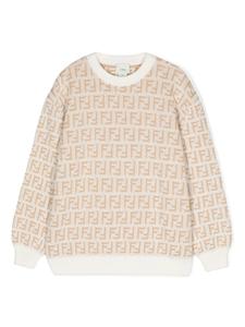 Джемпер с логотипом Fendi Kids, коричневый