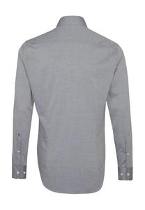 Рубашка деловая, приталенного кроя, воротник Кент, мужская seidensticker, темно-серый
