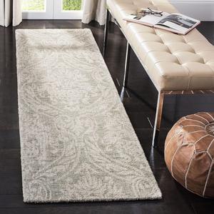 Ковер-ковер-дорожка SAFAVIEH, 69 x 305 см, Abstract Collection, Grey & Ivory, ручная работа из шерсти, идеально для помещений с высокой проходимостью в гостиной, спальне (ABT204A)