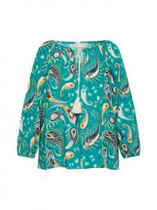 Женская блузка-рубашка бирюзового цвета Usha