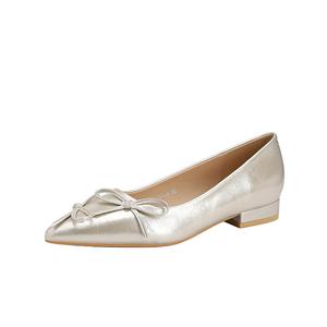YAFEI XUANYU Женские повседневные туфли на каблуке 2 см светло-золотистые, цвет Light Gold