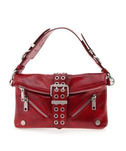 Сумка с пряжкой, имитирующей кожу