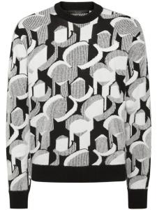 Жаккардовый джемпер с круглым вырезом Billionaire, белый