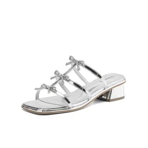 DAPHNE Скользящие тапочки для женщин бежевые, серебристые — серебро, цвет Silver