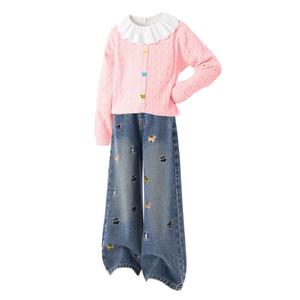 Детская повседневная спортивная одежда Disney, Solid Color Pink+Solid Color Denim Blue+Solid Color Gardenia White