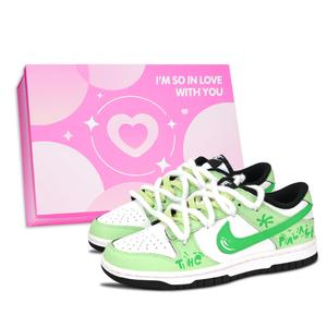 Nike Кроссовки для скейтбординга Dunk Black White, Ideal Home, износостойкие, низкие, унисекс, зеленые