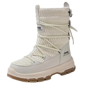Зимние ботинки Jeep комбинированные высокие на шнуровке, белый