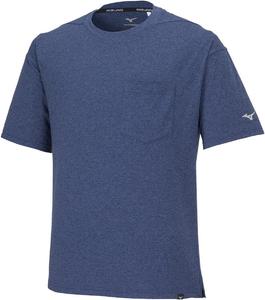 Тренировочная футболка Mizuno 32MAA028, Dry Loose Fit, с коротким рукавом, UPF 15, влагоотводящая, быстросохнущая, синий