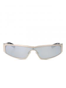 Alexander McQueen Eyewear солнцезащитные очки в геометричной оправе, серебряный