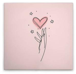 Картина на холсте A.S. Création Heartlines 3 цвет rosaschwarz