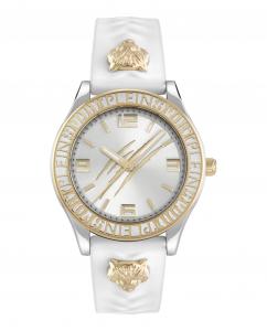 Часы Eclipse из силикона PLEIN SPORT, цвет white/stainless steel/silver