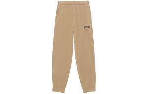 Ganni Вязаные спортивные брюки женские, цвет хаки, с умеренными манжетами