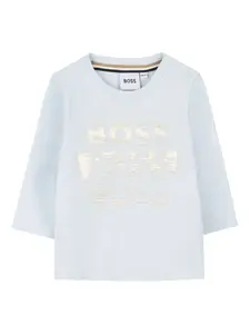 Лонгслив с логотипом BOSS Kidswear, синий