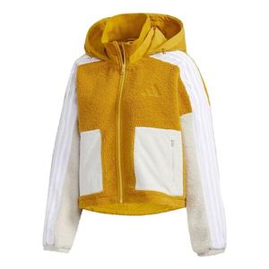 Куртка urban boa short knitted jacket 'white tan' Adidas, белый