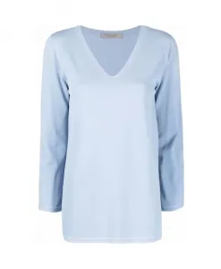 Джемпер с V-образным вырезом D.Exterior, синий