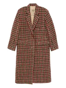 Пальто в клетку на одной пуговице Uma Wang, красный