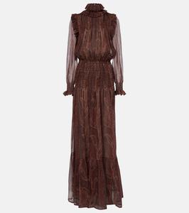 Шелковое платье Saint Laurent, Roux Nude