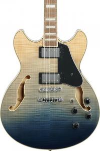Электрогитара Ibanez AS73FM Artcore Semi-Hollow Electric Guitar, Transparent Indigo Fade