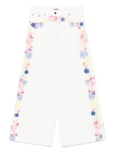 MSGM джинсы с цветочным принтом, белый