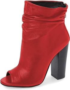 Женские стильные босоножки FSJ с открытым носком и свободной щиколоткой, ботильоны на массивном каблуке, для вечеринок, вечеров и клуба, размеры 4-15 США, Red