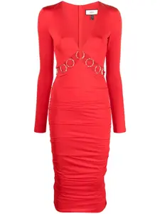 Платье миди с вырезом NISSA, красный