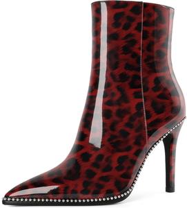 Ботильоны Joseywade на высоком каблуке для женщин, с заостренным носком, тонким стойким каблуком, боковой молнией, короткие ботинки с бусинами