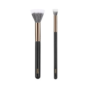 Набор из 2 бесшовных кистей для тональной основы Gilded Full Collection с плоским носком, удобные для переноски MSQ
