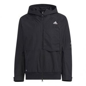 Куртка adidas Solid Color Big Pocket Sports Hooded Jacket Men's Black, черный