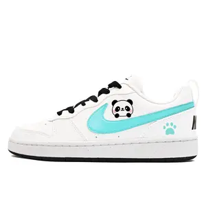 Nike Court Borough устойчивые к истиранию низкие кроссовки для скейтборда white детские