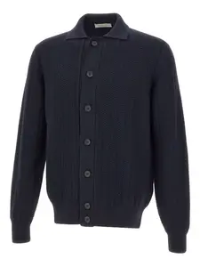 Шерстяной кардиган на пуговицах Filippo De Laurentiis, синий