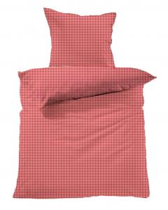 Постельное белье из сирсакера, в клетку, 155х220см+80х80см, красное B&D Textiles