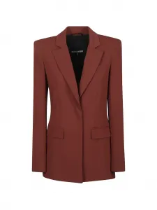 Приталенный пиджак с клапанами на карманах Patrizia Pepe, коричневый