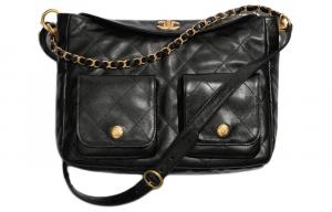 Гладкая кожаная сумка из коровьей кожи, большая женская черная сумка через плечо, кросс-боди CHANEL