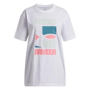 Футболка с принтом Girls 7-16 block logo oversized Under Armour, White