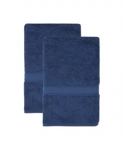 Легендарный роскошный банный комплект из 2 предметов из турецкого хлопка Ozan Premium Home, темно-синий