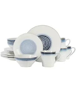 Набор столовых приборов Elite Spiral Reactive из 16 предметов с тиснением, на 4 персоны Gibson, blue