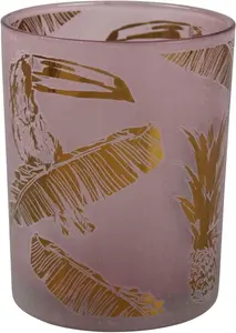 Подсвечник AM Design Nature с принтом, розовый / золотой