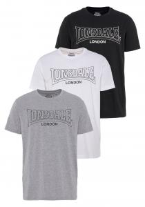 Классическая футболка LONSDALE Shirt Beanley, цвет grey/black/white