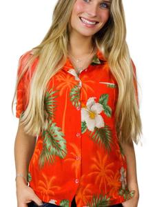 Блуза King Kameha Small Flower, оранжевый